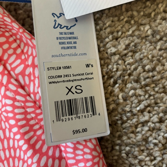 🆕 SOUTHERN TIDE Neeley Brrr Performance Short In Sunkist Coral - Picture 9 of 12